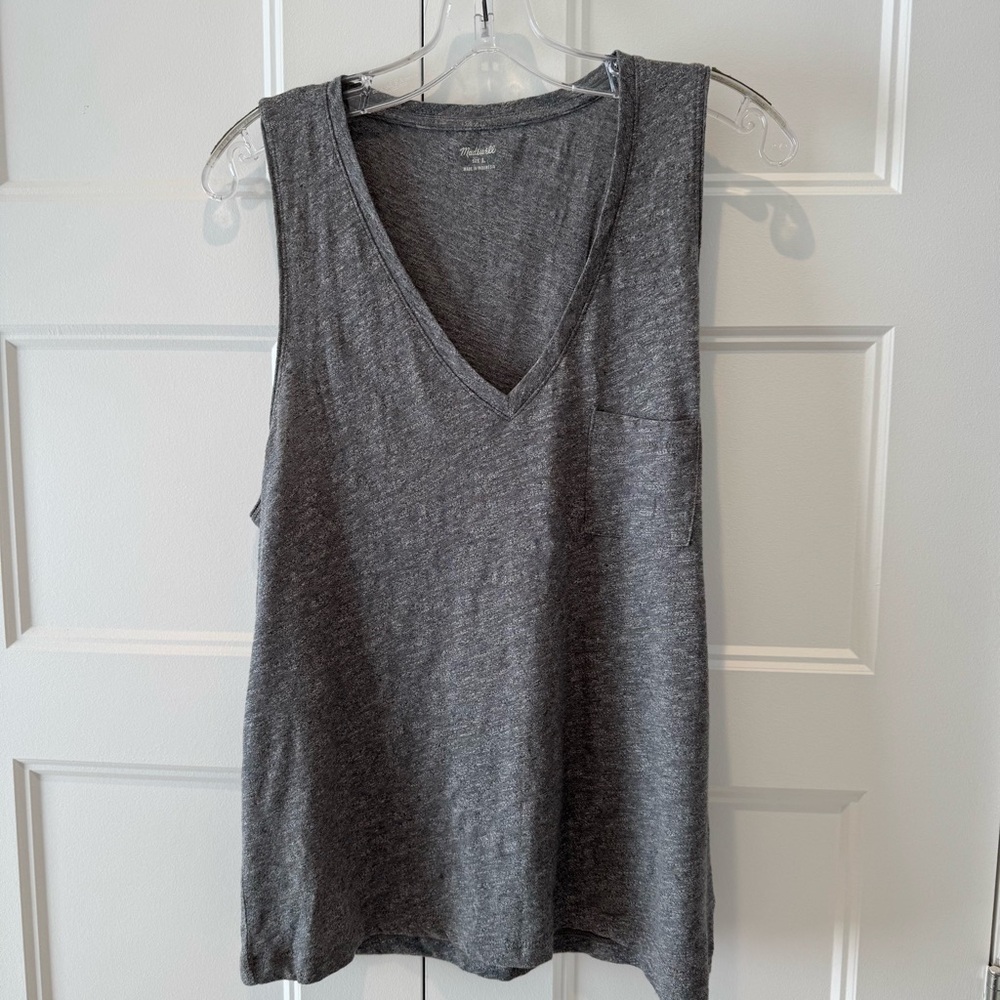 MADEWELL Grey Sleeveless Tank Top - SIZE L